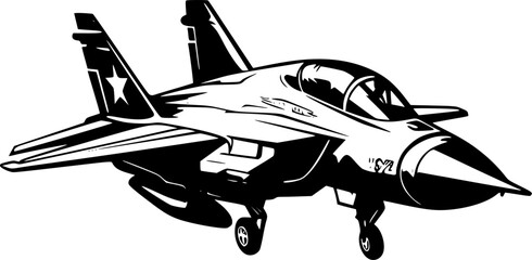 Fighter Jet | Minimalist and Simple Silhouette - Vector illustration