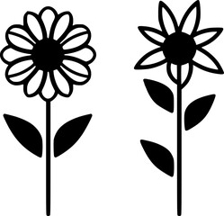 Flower | Black and White Vector illustration