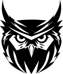 Owl - Black and White Isolated Icon - Vector illustration