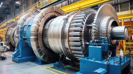 steam turbine power plant - obrazy, fototapety, plakaty