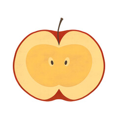 Cross-section of an apple cut in half. Plenty of nectar.