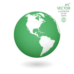 Earth illustration. Each country has its own autonomous border and background color fill, which gives the opportunity to select the desired part from the rest of the content. Objects are isolated.
