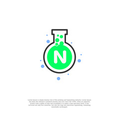 vector letter N on lab icon design template illustration