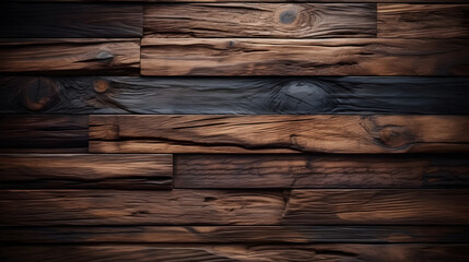 Fototapeta premium Dark wooden texture. Rustic three-dimensional wood texture. Wood background. Modern wooden facing background, Surface of the old brown wood texture.
