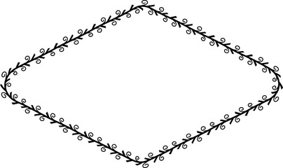 Spiral leaves Branch Rectangle Frame laurel wreath silhouette black horizontal vintage frames flower floral leaf border Botanical Branches ornate leaf Elements design border retro badge decoration iso