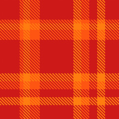 Red Orange Tartan Plaid Seamless Pattern. Check fabric texture for flannel shirt, skirt, blanket
