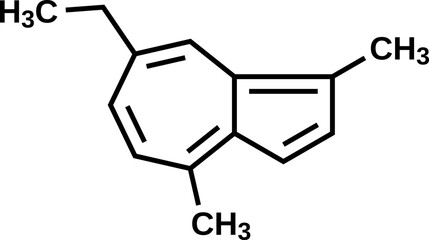 Chamazulene structural formula, vector illustration