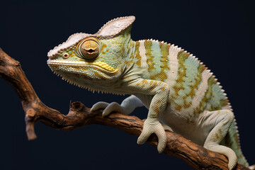 Obraz premium green iguana on a branch chameleon