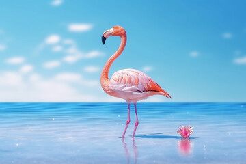 flamingo in the water