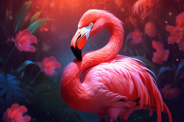 Fototapeta premium flamingo in the water