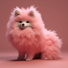 Fototapeta na wymiar Pomeranian dog pink animal cute pet