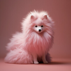 Obraz premium Pomeranian dog pink animal cute pet