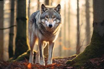Fototapeta premium wolf in the woods