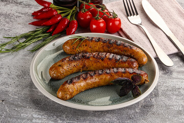 Grilled meat sausages with spices