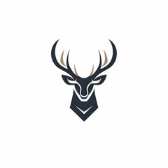illustration of modern minimalist logo of deer vector on white, Generative ai
