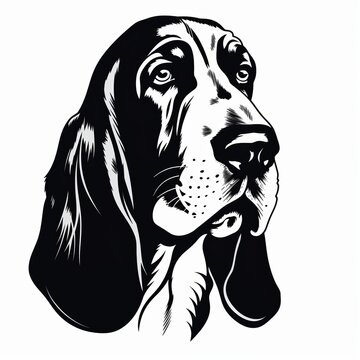 illustration of vector illustration of a Basset Hound in the style, Generative ai