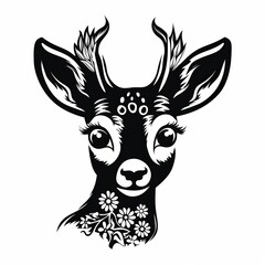 illustration of vector illustration of a cute doe in the style, Generative ai