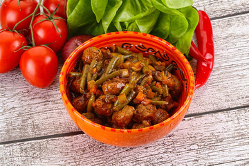 Meatball with vegetables and spices