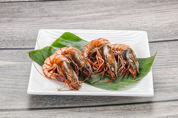 Cooked tiger prawn in the pate