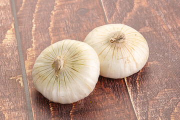 Raw white onion heap isolated