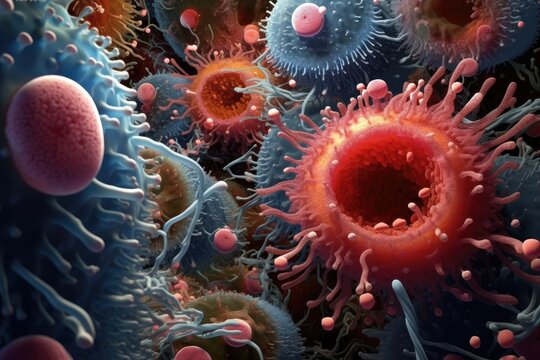 3d illustration of blood cells in a human body, medical concept, Witness the immune system's fight against pathogens in stunning imagery, AI Generated