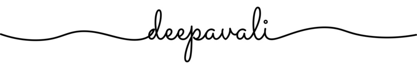 Smooth Ball point calligraphy Deepavali Monoline isolated on transparent background. Vector Illustration.