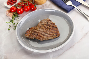 Grilled marble beef steak with sauce
