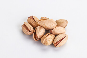 Salted tasty pistachio nuts heap