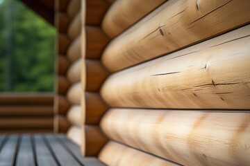 Fototapeta na wymiar detail of wooden textures on a log cabin