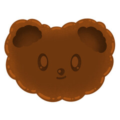 Bear Chocolate Cookie Cartoon illustration Cute Bear Cute Element Bear Cookie Sticker Bear Sticker