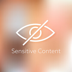 Sensitive photo content with Blurred Background. Inappropriate content. Internet safety concept. Vector stock illustration - obrazy, fototapety, plakaty