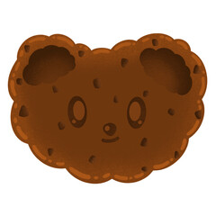 Bear Chocolate Cookie With Chocolate Chip Cartoon illustration Cute Bear Cute Element Bear Cookie Sticker Bear Sticker