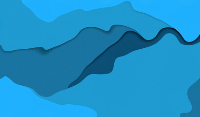 blue wavy paper abstract background banner