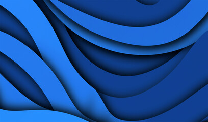 blue wavy paper abstract background banner