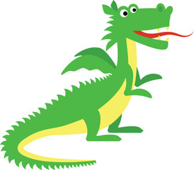 Vector dragon in flat style.
Element for children's themed parties, cards, congratulations.
Children's illustrations.