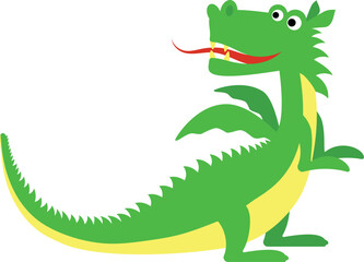 Vector dragon in flat style.
Element for children's themed parties, cards, congratulations.
Children's illustrations.