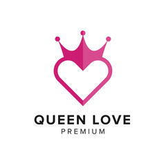 queen love logo vector icon illustration