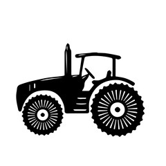 old tractor isolated on white