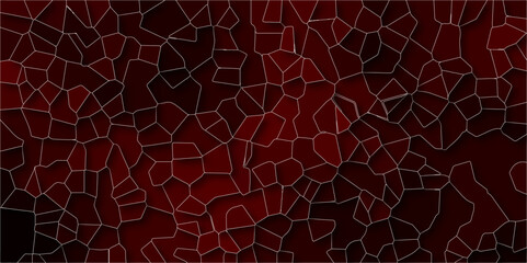 Obraz premium Dark red stone background with rock pattern, macro. Texture of abstract backdrop with white outlines Multicolor Broken Stained Glass Background quartz pattern art red mosaic from fragments.