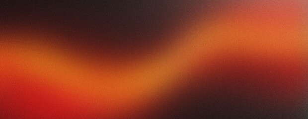 black dark orange red wave , grainy noise grungy spray texture color gradient rough abstract retro vibe background shine bright light and glow , template empty space