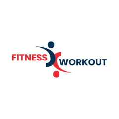 Fitness wordmark logo design typography for gym business