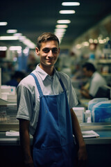 Fototapeta premium Portrait of a supermarket shop assistant