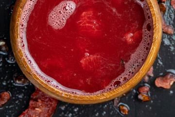 fresh red watermelon juice, freshly squeezed red juice