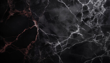 Black marble texture with white and gold lines created with a generative ai technology