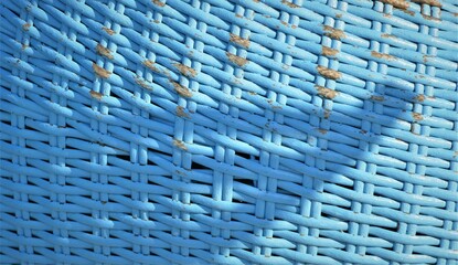 Blue woven chair surface with texture  