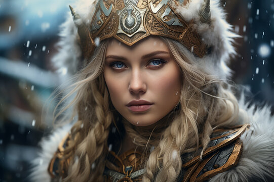 Norse mythological god Sif. Norse mythology.