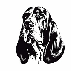 illustration of vector illustration of a Basset Hound in the style, Generative ai