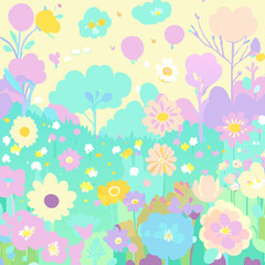seamless pattern with flowers