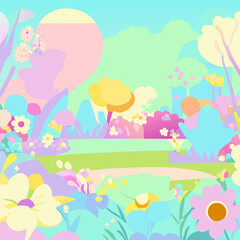 Fototapeta na wymiar spring landscape with flowers