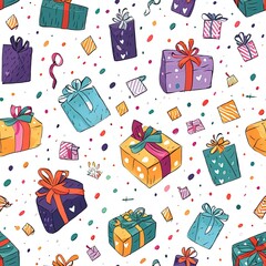 Happy Christmas Seamless Patterm cartoon background